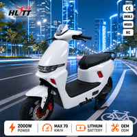 Moto électrique haute vitesse 2000W 70km/h Moteur à moyeu 12 pouces Suspension hydraulique Certifiée CE Vente en gros OEM