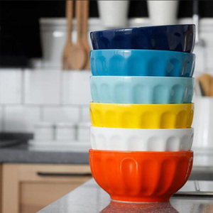 Fabricante al por mayor juegos <span class=keywords><strong>de</strong></span> cuencos Multicolor en relieve <span class=keywords><strong>desayuno</strong></span> <span class=keywords><strong>de</strong></span> cerámica personalizado caramelo ensalada fideos Pasta cuenco <span class=keywords><strong>de</strong></span> cerámica personalizado - Product Image 5