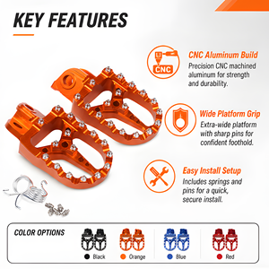 Paires de repose-pieds CNC pour moto, pédales larges pour Dirt Bike <span class=keywords><strong>KTM</strong></span> <span class=keywords><strong>690</strong></span> 125 150 530 1050 1090 1190 1290 ADVENTURE <span class=keywords><strong>ENDURO</strong></span> <span class=keywords><strong>SMC</strong></span> - Product Image 2