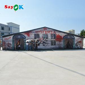 Laberinto inflable gigante para sala de escape, casa de horror para halloween, venta al por mayor de fábrica - Product Image 1