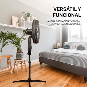 Ventilateur sur pied oscillant de 16 pouces, 40 watts, avec télécommande, pour appareils électroménagers, chambre à coucher - Product Image 6