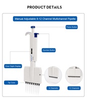 Micropipette multicanal réglable WORNER LAB Wholesale 8 canaux 300 µl