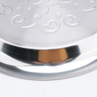 Prix de gros motif de fleurs arabes assiette ronde en acier inoxydable plateau de service
