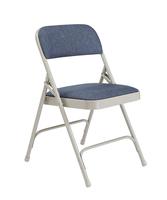 Chaise de salle à manger en tissu de qualité supérieure Imperial Blu Cadre en acier Double renfort Capacité de 480 lb Échantillon gratuit Chaise pliante Siège rembourré