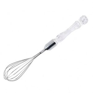 Hot Selling Kitchen Baking Tools Stainless Steel Manual Beater <b>Egg</b> Whisk with Transparent <b>Plastic</b> Handle - Product Image 6