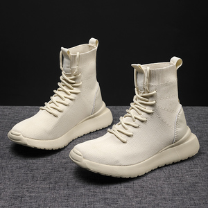 Nuove comode <span class=keywords><strong>scarpe</strong></span> alte da donna <span class=keywords><strong>con</strong></span> <span class=keywords><strong>tacco</strong></span> <span class=keywords><strong>alto</strong></span> in maglia <span class=keywords><strong>scarpe</strong></span> stringate a calzino da passeggio per donna a basso prezzo marca Eva Sneaker vendita calda - Product Image 3