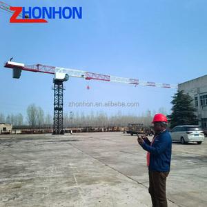 Grue à tour électrique grande capacité QTZ125 QTZ160 QTZ250 pour projets commerciaux en immeubles de grande hauteur, charge maximale à <span class=keywords><strong>la</strong></span> pointe de <span class=keywords><strong>la</strong></span> grue, flèche longue - Product Image 1