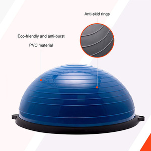 CHENGMO SPORTS 46CM Half Pilates Ball Thickened Explosion-proof Half Ball Balance <strong>Trainer</strong> with Resistance Bands and Air <strong>Pump</strong> - Product Image 4