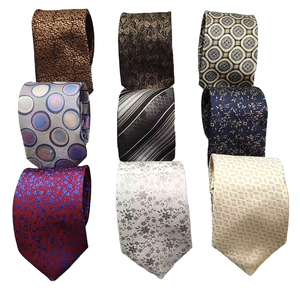 <span class=keywords><strong>Cravate</strong></span> pour <span class=keywords><strong>homme</strong></span> en polyester jacquard <span class=keywords><strong>beige</strong></span> décontracté certifiée GRS, avec logo personnalisé, style tendance - Product Image 1