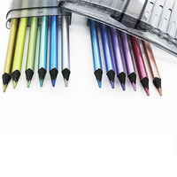 Brésilienghu — crayon de couleur métallique de 3.0mm, peinture en bois, logo OEM, emballage acrylique, 24/36/48/72, école et bureau
