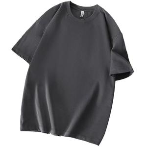 Camiseta OEM personalizada unisex 100% algodón, 260g, de alta densidad, lisa, de manga corta, corte holgado, informal, con logo impreso. - Product Image 4