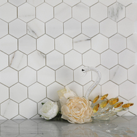 Mosaïque en marbre blanc Centurymosaic Capri Bianco, pierre naturelle, hexagone de 2 pouces, mosaïque murale et de sol, sur mesure pour cuisine et salle de bain