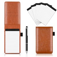 Ensemble de porte-notes en cuir relié à la main avec poche, format mini A7, lignes collégiales, carnet portable de 100 feuilles pour l'école