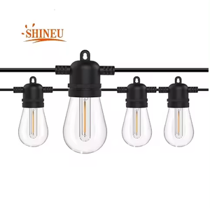 S14 15m 휴일 조명 에디슨 전구 Led 문자열 빛 파티오 야외 방수 PVC 케이블 장식 Led 꽃줄 빛 - Product Image 4