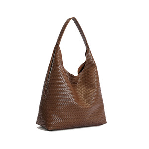 Sac isotherme pliable et résistant en cuir, jute et nylon, imperméable, avec filet, pour courses, plage et vin, extra large, mini sac fourre-tout - Product Image 5