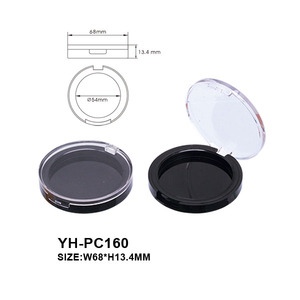 Factory Transparent Round ABS <b>Plastic</b> Compact Cosmetic Powder Packaging Case with <b>Mirror</b> Blush Case - Product Image 2