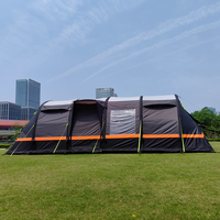 Tente tunnel gonflable de luxe pour 8 personnes, double couche, deux chambres, salon, en tissu Oxford imperméable, pliable, pour le jardin et les voyages