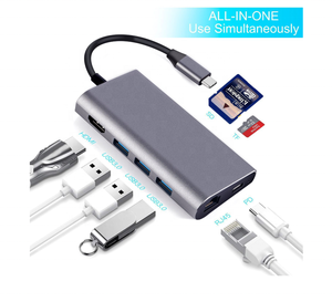 Hub USB3.<span class=keywords><strong>1</strong></span> Tipo C Magelei Multi 8 in <span class=keywords><strong>1</strong></span> con <span class=keywords><strong>HDMI</strong></span>, <span class=keywords><strong>3</strong></span> USB3.0, RJ45 100Mbps, Adattatore Hub USB Gigabit, Lettore di Schede SD TF - Product Image 6
