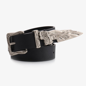 Ceinture unisexe à boucle léopard et sirène, ensemble de <span class=keywords><strong>3</strong></span> pièces, ceinture en cuir western élégante pour hommes et femmes, polyvalente pour les jeans - Product Image 6