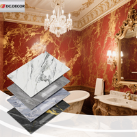 Panneau mural en PVC marbré au charbon de bambou, 3 mm, haute brillance, avec revêtement UV, moderne, imperméable, ignifuge, pour décoration extérieure d'hôtels et de maisons