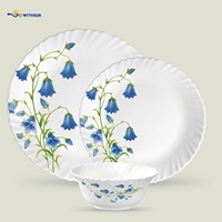 Vaisselle en verre opale blanc écologique très vendue avec motifs personnalisés, résistante à la chaleur et lavable au lave-vaisselle