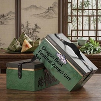 Boîte Cadeau Alimentaire Personnalisée Haut de Gamme pour le Festival du Dragon, Emballage Portable Double Couche Vide pour Zongzi