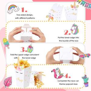 Boîtes <span class=keywords><strong>à</strong></span> popcorn en papier sur le thème de la <span class=keywords><strong>licorne</strong></span>, boîtes <span class=keywords><strong>à</strong></span> popcorn <span class=keywords><strong>licorne</strong></span>, décoration de fête pour enfants, boîtes <span class=keywords><strong>à</strong></span> popcorn en papier de qualité alimentaire - Product Image 5