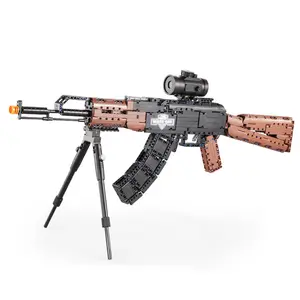 C61009W fai da te Building Block Gun Toys Shooting Assault Rifle Battle Gun con specchio di avvistamento