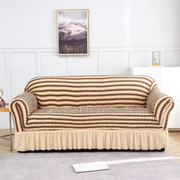 Housse de canapé moderne extensible en polyester 100% - Double couleur - Amovible - Lavable - Antidérapante - Universelle - Salon
