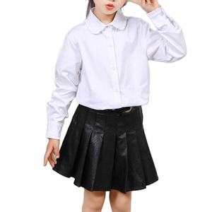 Filles Rond À Volants Col Blanc Chemises D'école Chemisier - Product Image 1