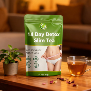 Thé minceur pour le ventre Clqq Organic 14 jours, plantes naturelles pour adultes, étiquette privée, détoxification du corps - Product Image 1