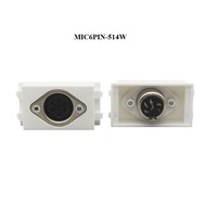 Montage sur châssis de panneau 128 Type Mic 6 broches 8pin Mic 6.35mm BNC RGB Connecteur Module Extender Coupleur Blanc Couleur Plaque Murale Prise
