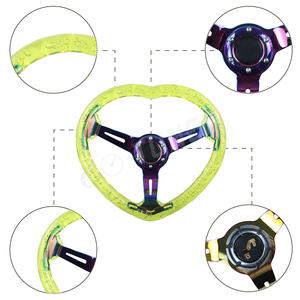 Tout nouveau <span class=keywords><strong>volant</strong></span> en alliage d'aluminium Neo Chrome JDM Racing style en forme de <span class=keywords><strong>coeur</strong></span> acrylique cristal clair <span class=keywords><strong>volant</strong></span> - Product Image 4