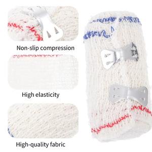 Rouleau de pansement médical en crêpe certifié CE à haute élasticité avec clips - Product Image 3