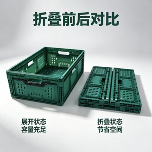 Zekoo Folding <b>Plastic</b> <b>Basket</b> Multiple Sizes 35kg Load Capacity General Packaging Storage Transport Use - Product Image 3