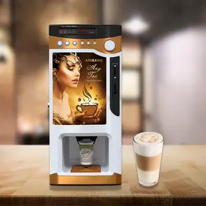 Máquina Expendedora de café completamente automática de bebida caliente de frijol A taza 3 comercial inteligente al aire libre