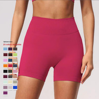 Shorts de yoga taille haute sans coutures pour femme, effet push-up, séchage rapide, pour la course et l'entraînement en salle de sport, vente en gros personnalisée
