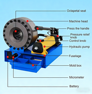 Machine à <span class=keywords><strong>sertir</strong></span> automatique portable de haute qualité, adaptée au sertissage de flexibles hydrauliques en caoutchouc jusqu'à 1 pouce de diamètre. - Product Image 5