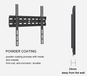 Support mural <span class=keywords><strong>amovible</strong></span> pour téléviseurs OEM, design élégant, noir, pour hôpitaux - Product Image 4