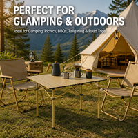 Table de camping pliante portable, table d'appoint en aluminium légère, rectangulaire, avec sac de transport, mobilier d'extérieur, cuisine, randonnée