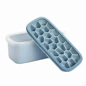 Hot selling Easy release silicone tray ice cube Tray For Freezer Ice Bucket Storage Bin Ice Box Container With Lid