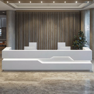 Mostrador delantero de oficina de mesa de recepción blanco de lujo moderno - Product Image 2