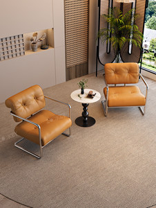 Mid-century Modern Customizable Single Lounge <b>Chair</b> Stainless Steel Home Furniture for Living Rooms Balconies Hotels Restaurants - Product Image 1