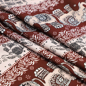 Tela de Rayón Viscosa Suave <span class=keywords><strong>Popin</strong></span> Digital, Estampada con Diseño de Elefantes para Camisas y Vestidos de Verano - Product Image 4