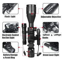 Mira Telescópica C4-16X50 de Fábrica con Iluminación Roja y Verde, Mira de Punto Rojo y Verde y Láser Verde
