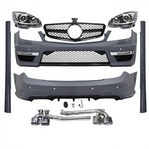 Kit de Carrocería Modificado para Benz Clase C <span class=keywords><strong>W204</strong></span>, Estilo C63 AMG, Parachoques Delantero, Rejilla, Faldones Laterales, Puntas de Escape - Product Image 1