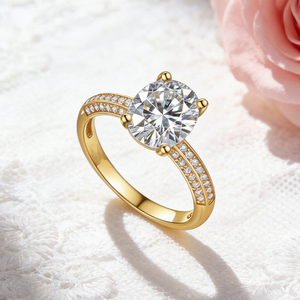 <span class=keywords><strong>Anillo</strong></span> Chapado en Oro de 18k <span class=keywords><strong>con</strong></span> Moissanita Elíptica de 3CT, <span class=keywords><strong>Anillo</strong></span> de Compromiso Elegante para Mujer <span class=keywords><strong>con</strong></span> Certificación GRA - Product Image 5