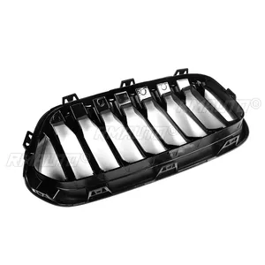 1 Par de Rejillas Delanteras Negras de Una Sola Línea para BMW F39 X2 M35i XDrive20d XDrive28i SDrive20i 2018 2019 2020, Negro Brillante - Product Image 4