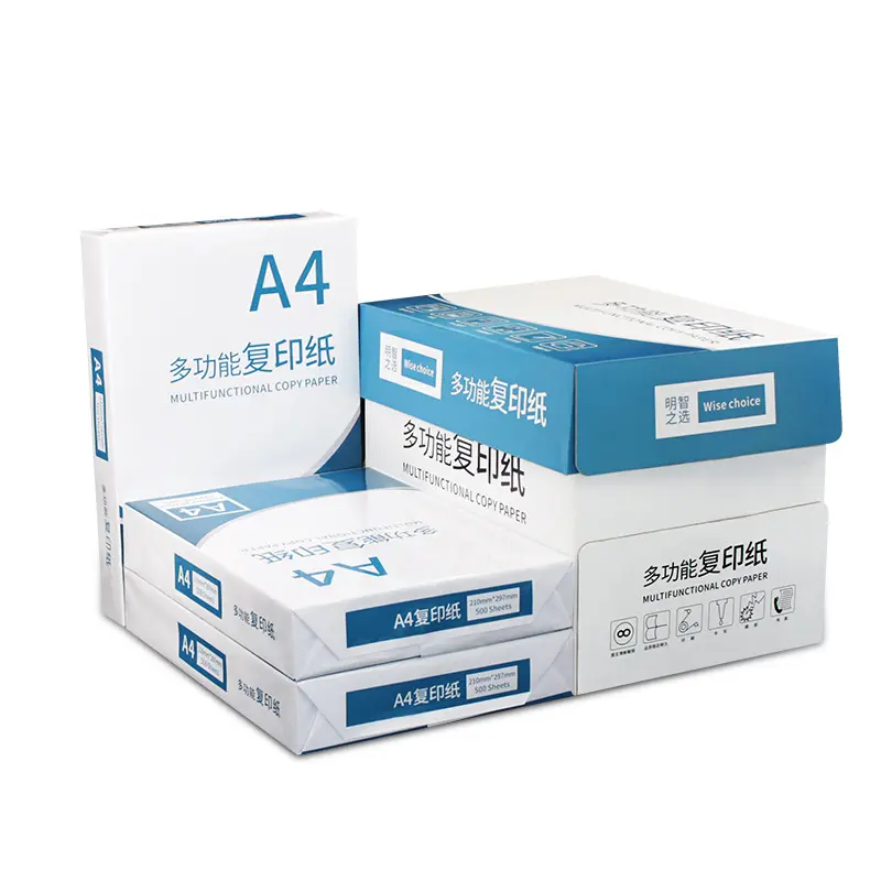 Cópia a4 branca tamanho de papel 80 gsm e 70 gsm, impressão a4 papel copiadora 500 folhas/ream-5 reams/caixa