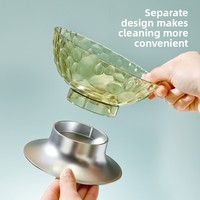 Mangeoire double surélevée en plastique pour animaux de compagnie avec conception anti-déversement et support cervical pour chats et chiens, pour l'alimentation en intérieur